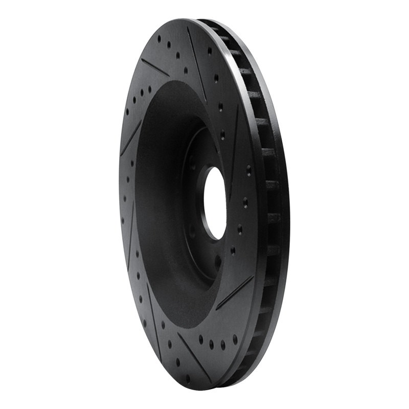 Chrysler 200 Brake Rotor (1) - Front Left - R1 Concepts - Drilled & Slotted - Black - `08-`14